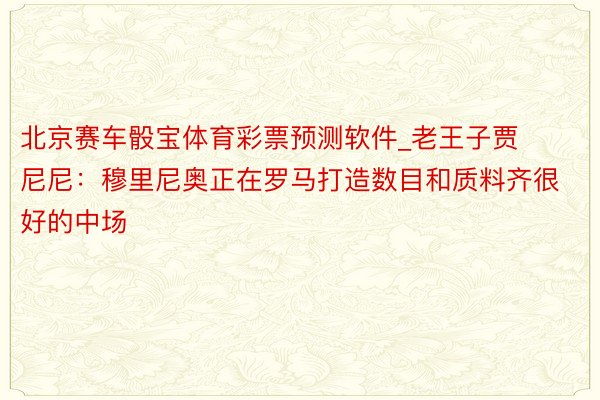 北京赛车骰宝体育彩票预测软件_老王子贾尼尼：穆里尼奥正在罗马打造数目和质料齐很好的中场