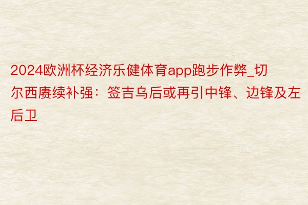 2024欧洲杯经济乐健体育app跑步作弊_切尔西赓续补强：签吉乌后或再引中锋、边锋及左后卫