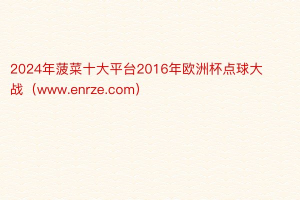 2024年菠菜十大平台2016年欧洲杯点球大战（www.enrze.com）